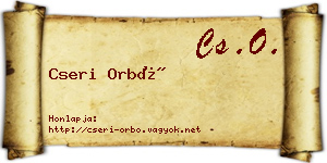 Cseri Orbó névjegykártya